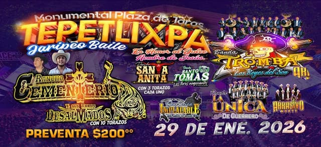 Jaripeo Baile Rancho Cementerio Y sus Toros Desalmados con La Unica de Guerrero y Banda La Tromba